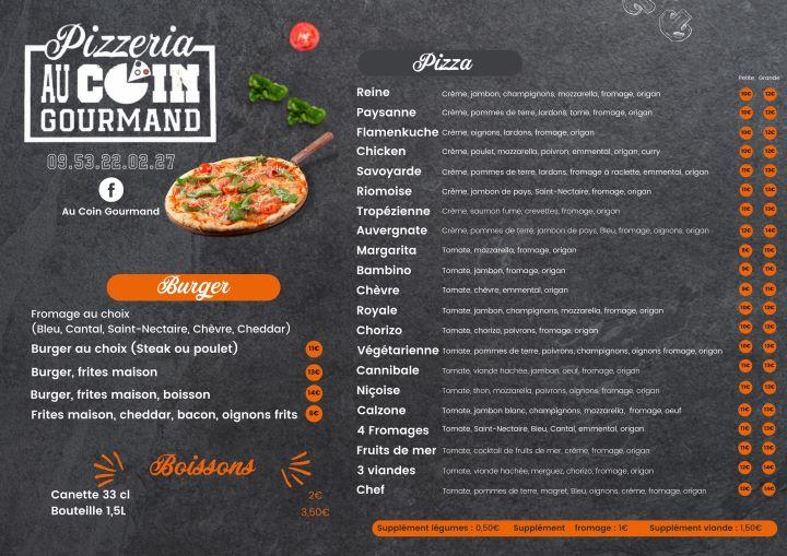 Au Coin Gourmand - Menu Image 1